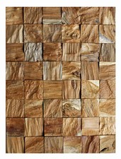 HO-017 - Teak Holz Wandverblender Paneele TV Wand Luxus f&uuml;r Zuhause aus Altholz