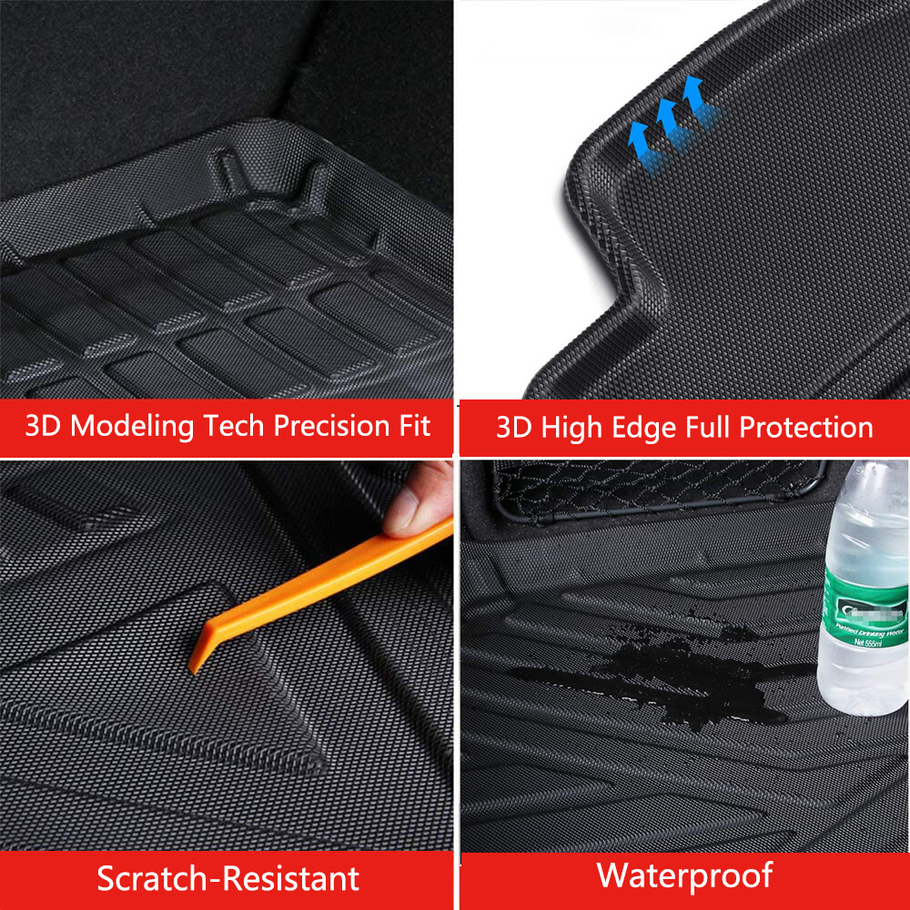 Custom Fit TPE Cargo Mat For BMW X3 (2018-2024) - Carbon Fiber Texture, All Weather Trunk Liner, Black