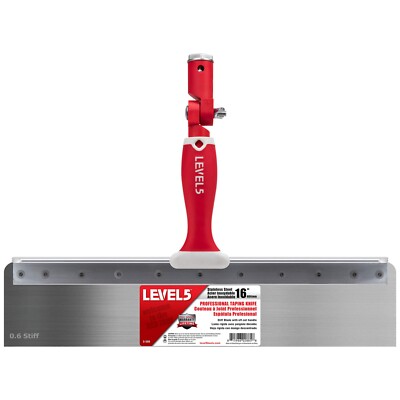 LEVEL5 16'' Offset Drywall Taping Knives, Stainless Steel w/ Stiff Blade | 5-388