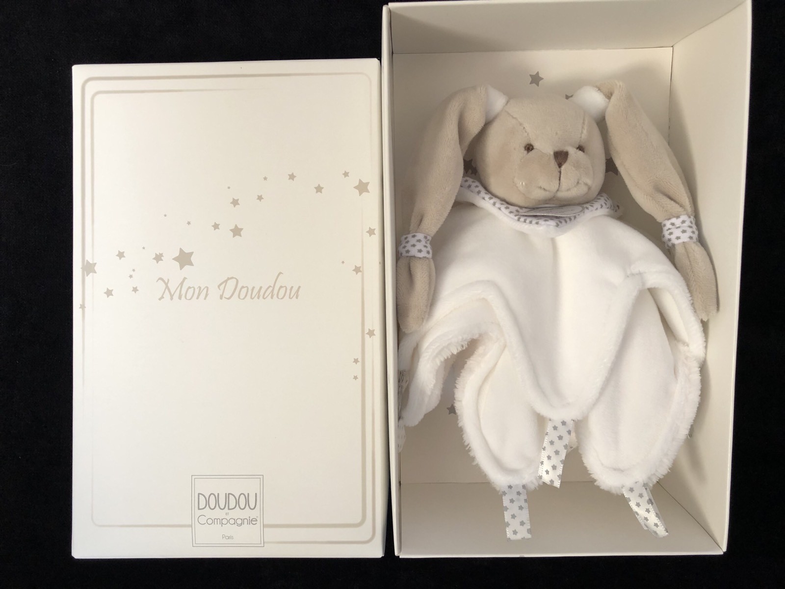 Doudou Lapin Céleste Doudou & Compagnie gris et blanc neuf DC2398