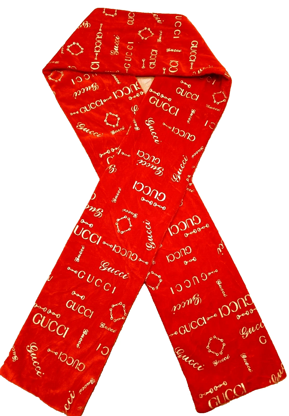 Authentique écharpe Gucci châle étole logo GG velours imprimé doré texture silencieux enveloppant