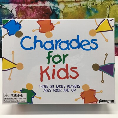 CHARADES FOR KIDS Game Children Fun Gift Ages 4 & Up Colorful Pictures Act NEW!