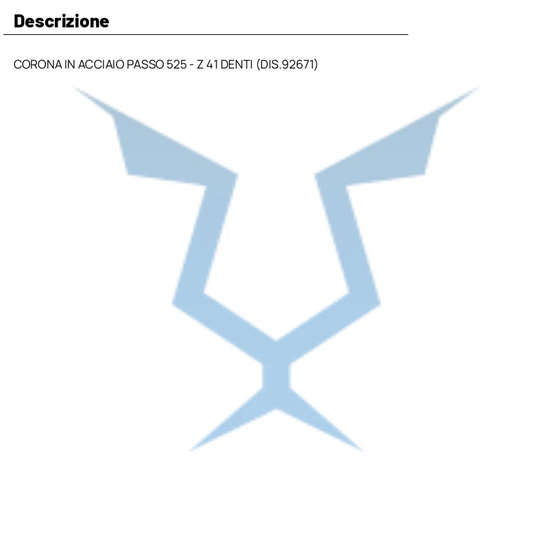 CORONA IN ACCIAIO PASSO 525 - Z 41 DENTI per Benelli 500 TRK 502 2017-2020 - Immagine 4 di 4