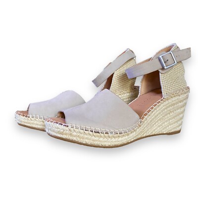 Kenneth Cole Espadrille Wedge Sandals Gentle Souls Fit Sz 7B Tan