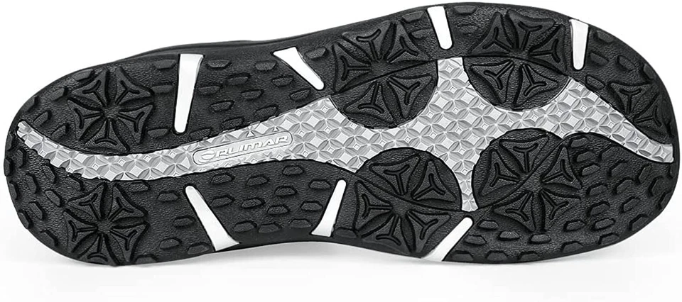 Sandalias de golf Orlimar para hombre sin clavos - negras/blancas - nuevas en caja Foto 2 de 4