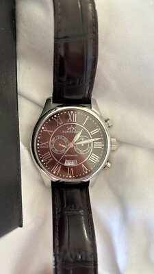 Hindenberg Open Date 280-H schwarz, Automatik, Chronograph, Lederarmb., ungetr.