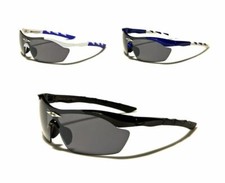 X Loop Sunglasses One Piece Dark Lenses Wrap Plastic Frames Cycling Running Men.