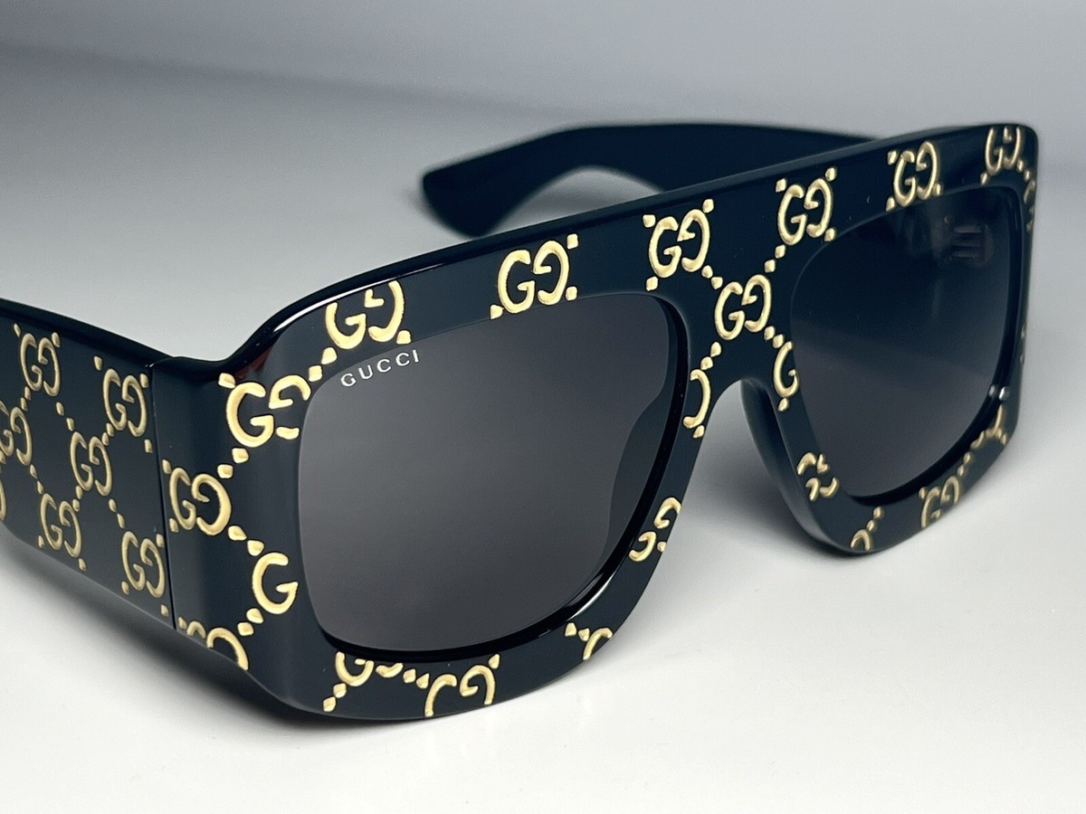 Brand New GUCCI Sunglasses Shield Black GG0983S 59-135 With