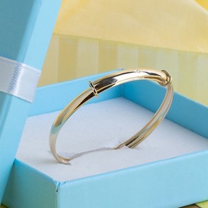 personalised baby bangle gold