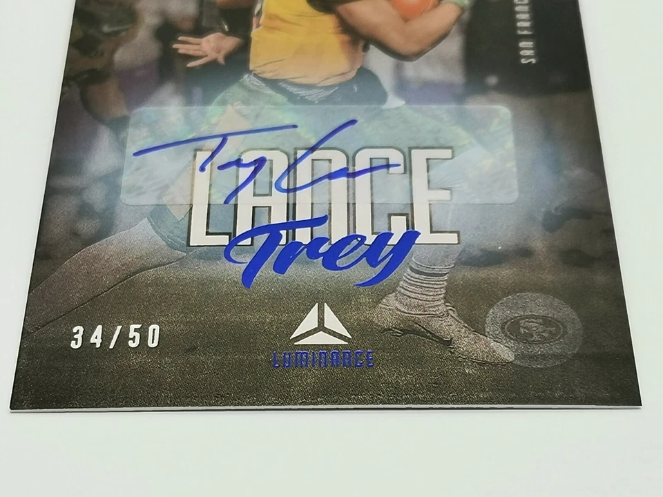 2021 Panini Luminance Football Trey Lance ROOKIE Auto 34/50 - Image 4 of 4