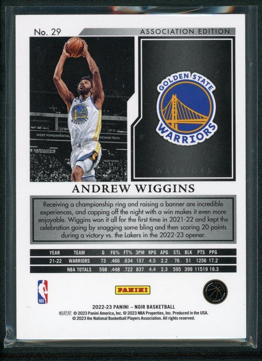 2022-23 ANDREW WIGGINS 98/99 PANINI NOIR ASSOCIATION EDITION | eBay