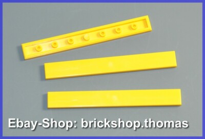 Lego 3 x Fliesen gelb (1 x 8) - 4162 - Tile Yellow - NEU / NEW