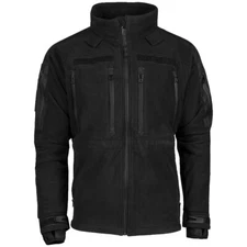 Mil-Tec Plus Cold Weather Fleece Jacket Mens Hiking Warm Soft Tactical Black