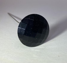 Antique Long Shank Faceted Faux Onyx Hat Pin