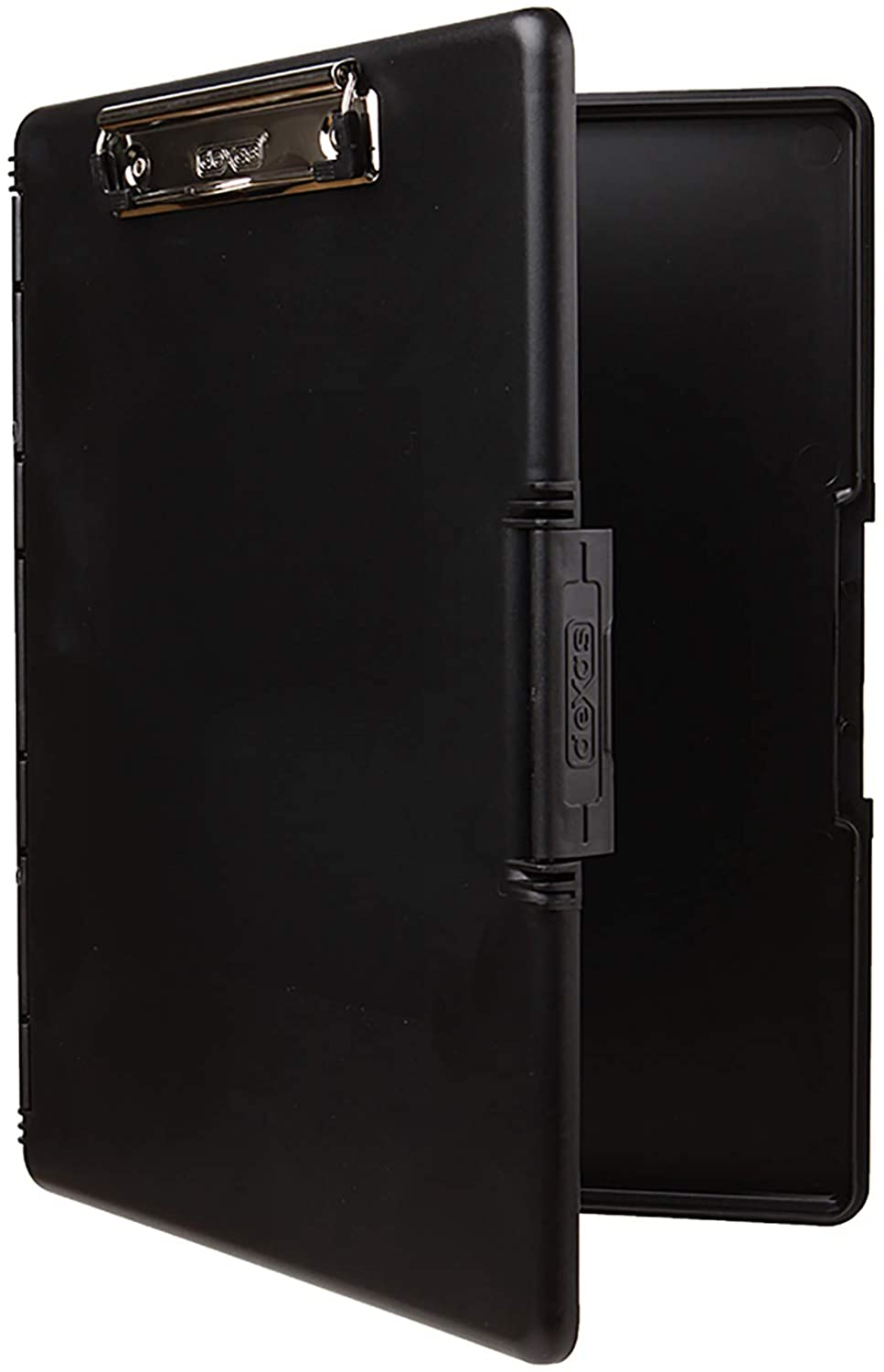 Dexas Slimcase 2 Plastic Clipboard with Storage and Side Opening, Black, Office