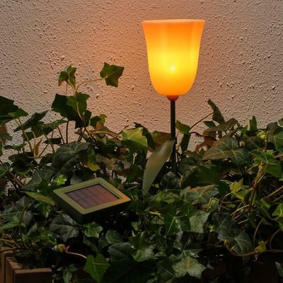 Ikea Picchetto Led Lampada Solare Per Il Giardino Vie Lampada Acciaio Tulipano Rosa Luce Ebay