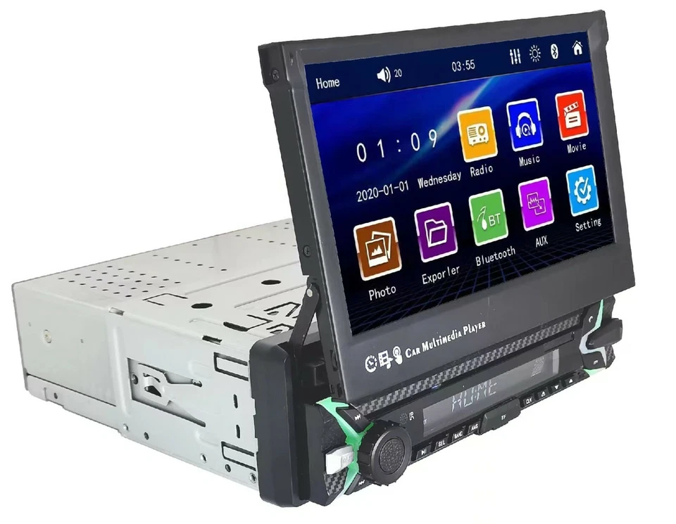 1DIN 7" HD Pantalla Táctil Retráctil Coche Audio Estéreo Bluetooth Radio Coch... - Imagen 1 de 4