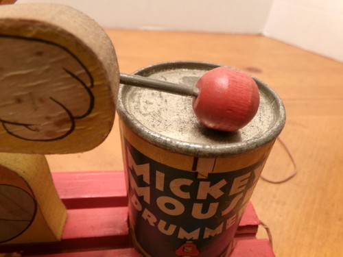 FISHER PRICE PULL TOY 1941 ORIGINAL MICKEY MOUSE 476 DRUMMER - Picture 7 of 12