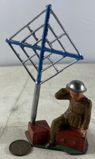 1930's Barclay Manoil Lead Soldier Radio Operator With Metal Hat