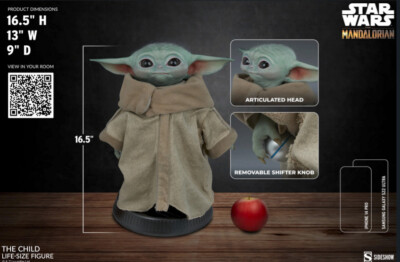 Grogu The Child Baby Yoda Mandalorian 1:1 Life-Size Sideshow