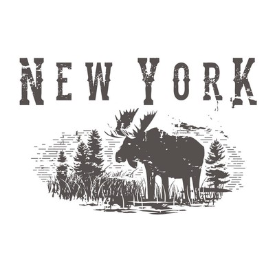 NEW New York Moose White Hoodie Men's Ladies Women's SMALL MED LARGE XL 2X 3X 