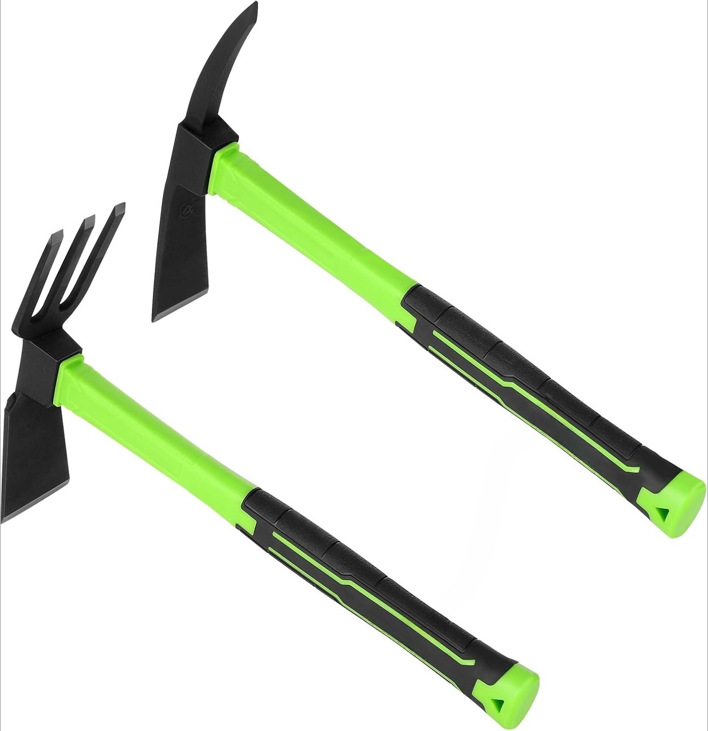 2pcs Pick Axes for Digging and Garden Hoe and Cultivator Hand Rake Garden Tool