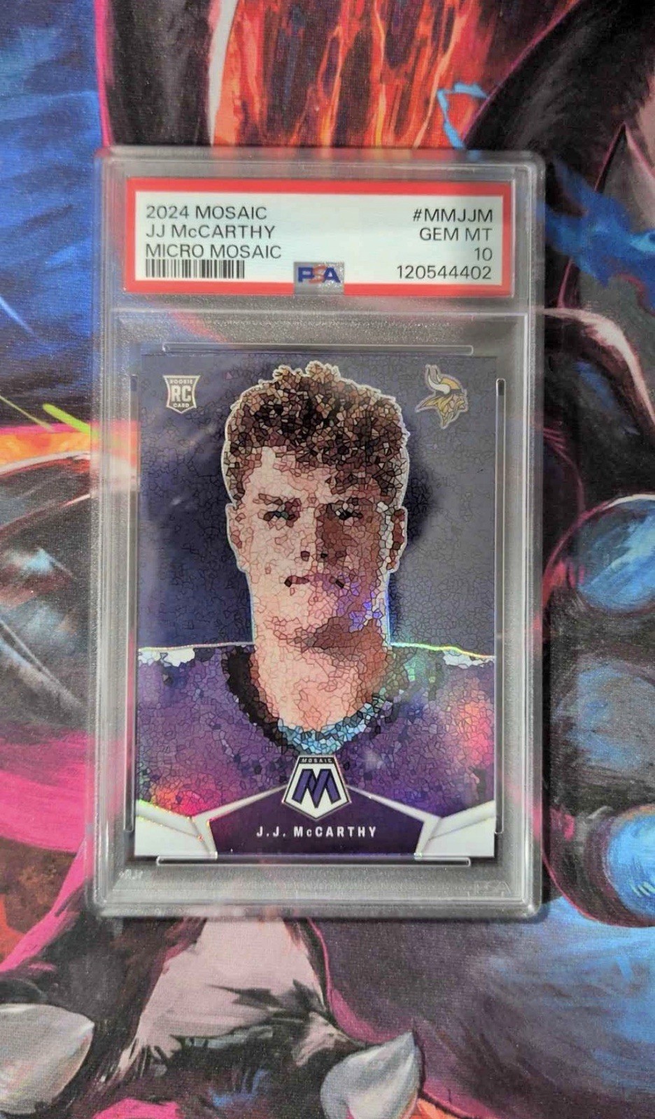 2024 Panini Mosaic Micro Mosaic Rookie J.J. McCarthy PSA 10 Vikings
