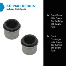 TRQ Front Sway Stabilizer Bar I Beam Bushing Pair of 2 for Ford Econoline Van