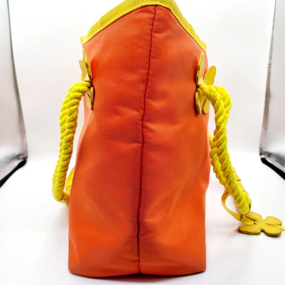 Mini Bolso de Hombro Y2K Escada Naranja y Amarillo Lona Detalle Mariposa Foto 4 de 4