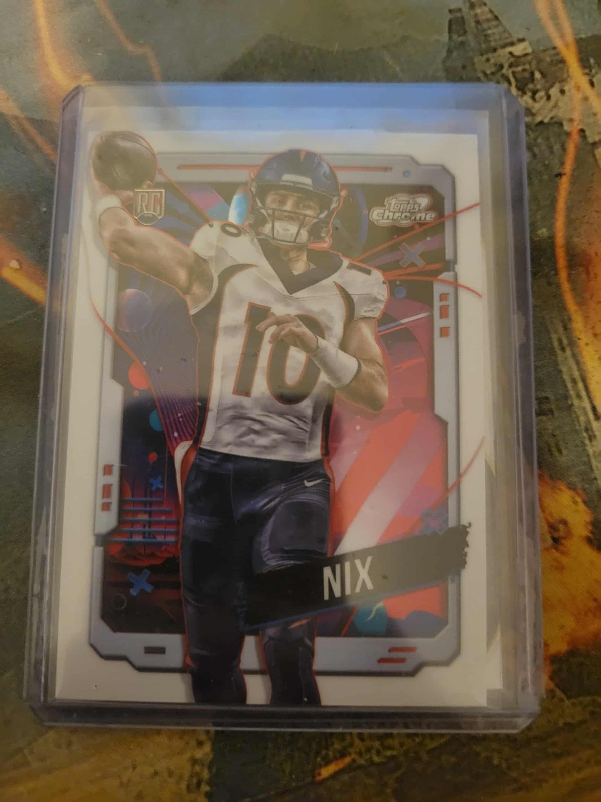 2024 Topps Cosmic Chrome Bo Nix White Hole Refractor Rookie RC #127 Broncos