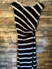Ann Taylor Striped Dress Belted Small Sleeveless Jersey Knit Style A11