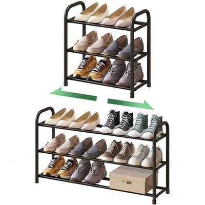 Expandable Schuhregal 3 Ebenen Platzsparend Schuhregal Schmal Adjustable Rack
