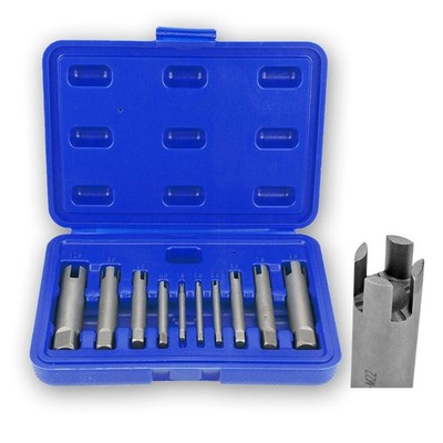 10Pcs Screw Tap Extractor Set, 3,4 Flute Steel Broken Head Taps Stripped Scre...