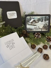 Winter Cabin  Birds   5x7 Fine Art Card, Snowy Landscape Print w/ Envelope