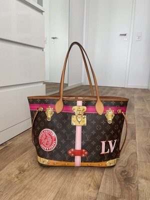 Org. Louis Vuitton Neverfull MM Monogram Summer Trunks Nicolas Ghesquière