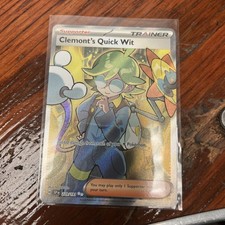 Pokémon TCG Trainer Card Clemont's Quick Wit Rare Holo, 243/191, Surging Sparks