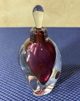 Vintage Jonathan Winfinsky Perfume Bottle 1996 Blown Art Glass Signed, Dated!