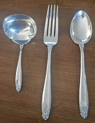 International Sterling-Prelude, Tea Spoon-Salid Fork, Small Ladle silverware