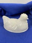 Vintage 4 inch hazel Atlas white milk glass Hen On nest lid only mini