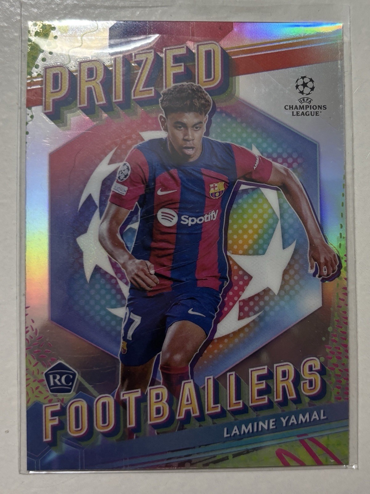 2023-24 Topps Finest UEFA Club - Prized Footballers Lamine Yamal #PF-8 (RC)