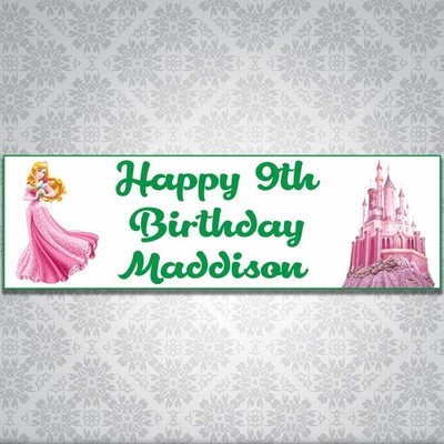 2x Personalisierte Prinzessin Palast Geburtstag Banner Party Poster Geburtstag Deko