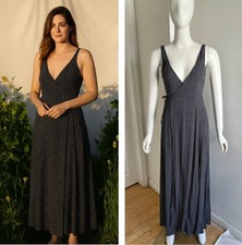 Christy Dawn Women’s Sarita Maxi Wrap Dress Blue Polka Dot Size Small Coastal 