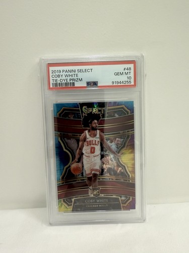 2019-20 Panini Select -Coby White Tie-Dye Prizm /25 PSA 10 GEM MINT