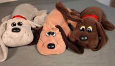 RARE Vintage 3 Pound Puppies Large Dog W/Collar Tan Brown Gray 18" plush Hound  