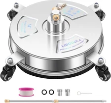 14" Pressure Washer Surface Cleaner with 4 Wheels - 14 INCH SILVER, silvery 