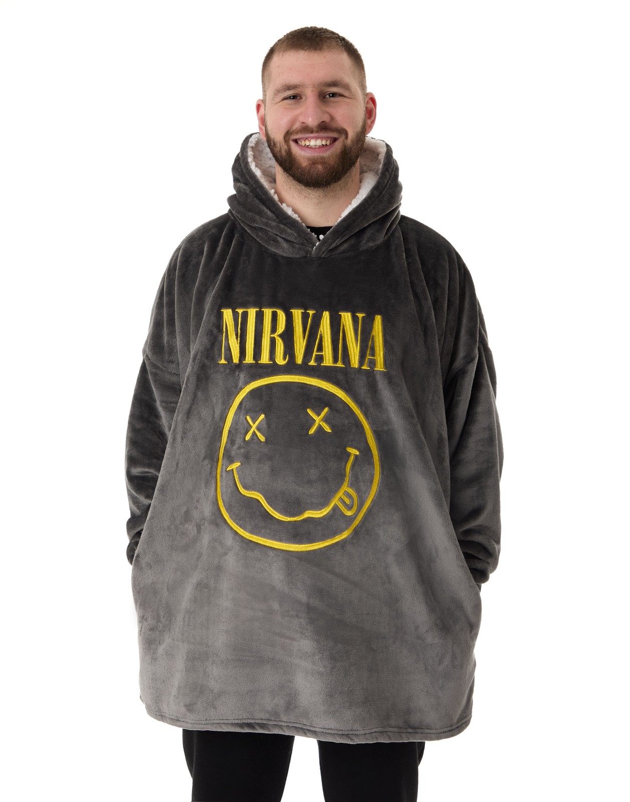 Nirvana Blanket Hoodie | Mens Black | Official Merch