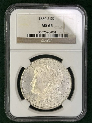 1880-S Morgan Silver Dollar $1 NGC MS65 Brilliant Gem San Francisco Mint