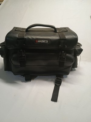 Vintage Ambico Padded Camera Case Gadget Bag with Red Interior