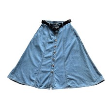 Vintage Biu Blues Denim Button Front Skirt W27