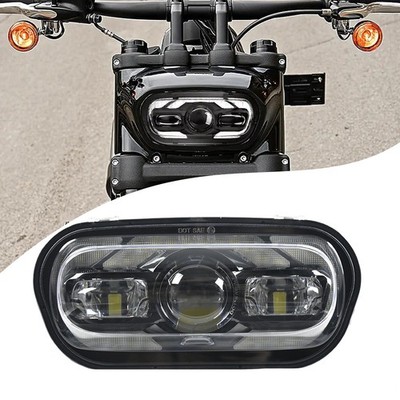 LED Scheinwerfer Montage Tagfahrlicht Hi/Lo Strahl Für Harley Fat Bob 2008-2019